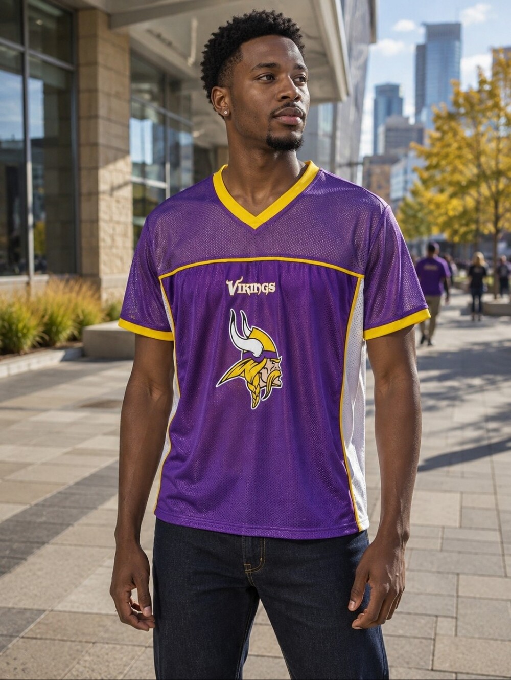 Minnesota Vikings NFL FLAG Reversible Football Jersey Adult M Purple